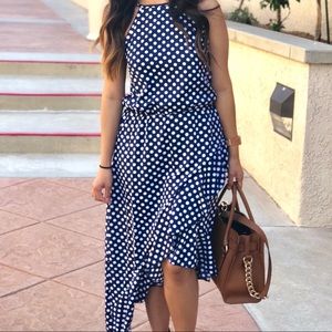 Pokadot navy blue dress